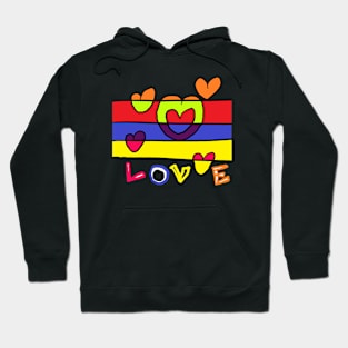 love and heart pattern Hoodie